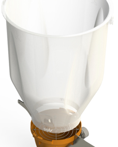 Hopper plastic AM 120l 1line f/pipe dia 45